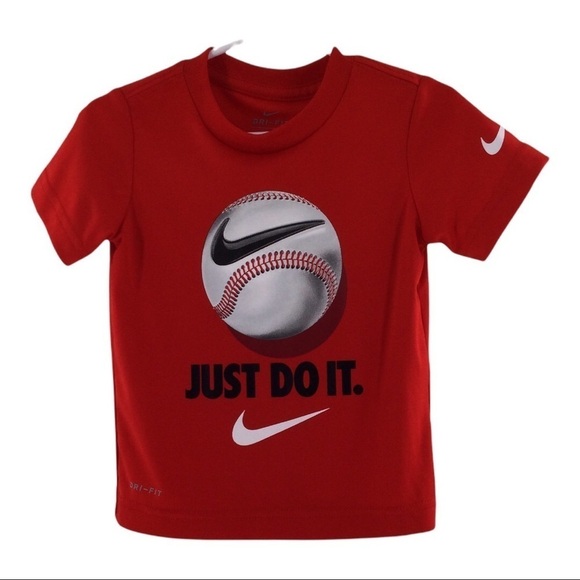 Nike Red Big Graphics Baseball Shirt - Picture 1 of 7